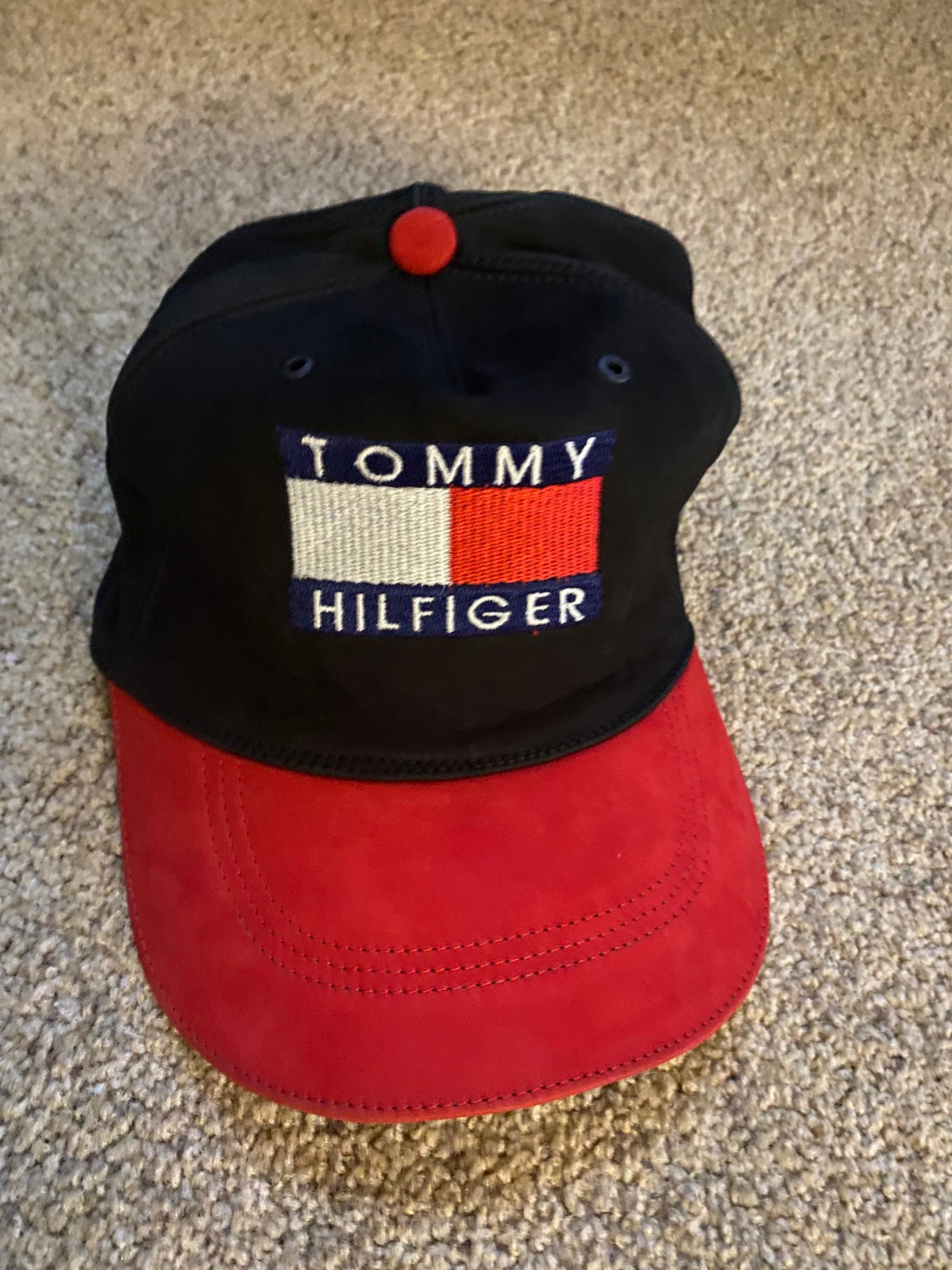Tommy Hilfiger USA Flag Patch Cotton Baseball Cap Trucker Hat White TH Logo  NWT