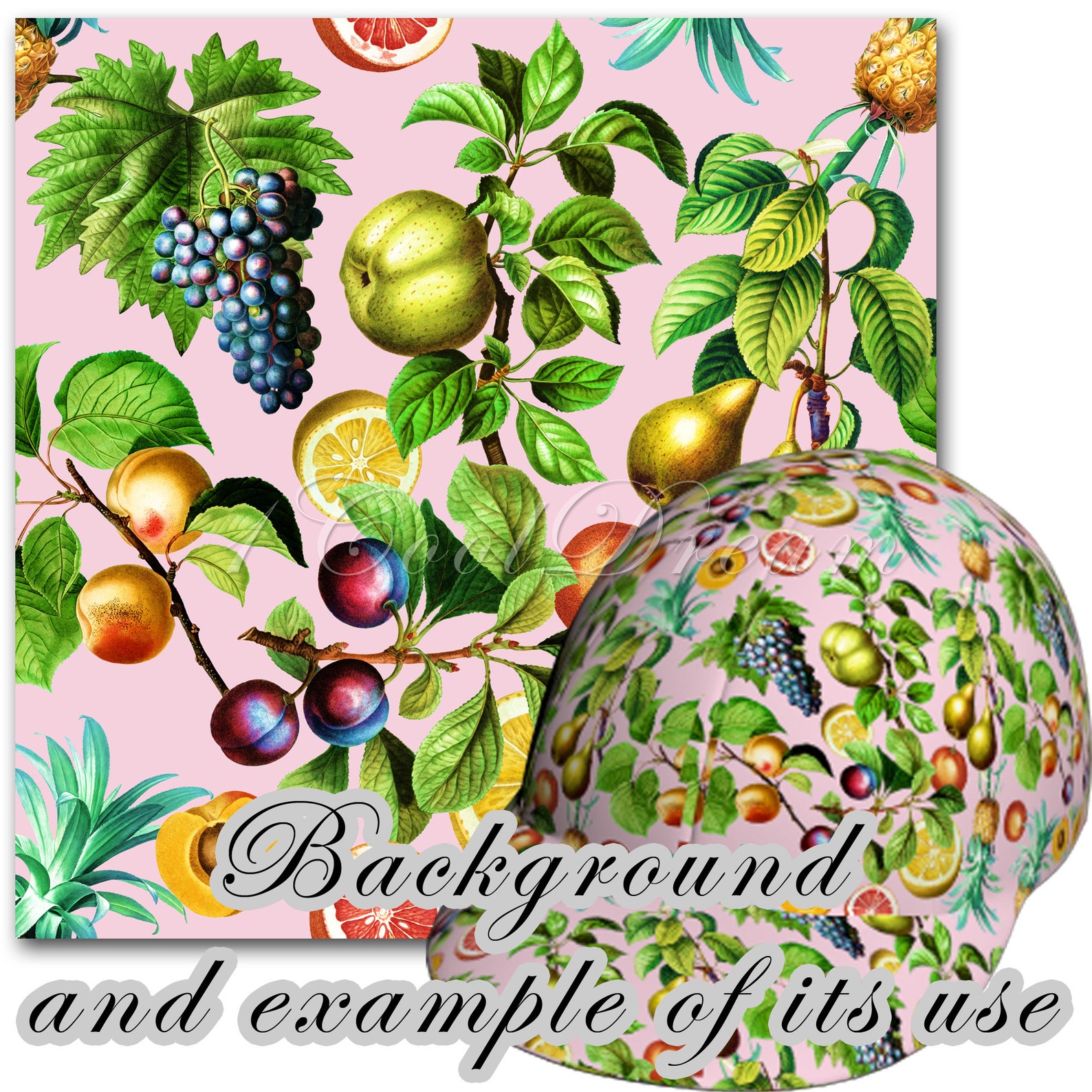 10 Vintage Fruits Flowers Backgrounds Antique Flower | Etsy