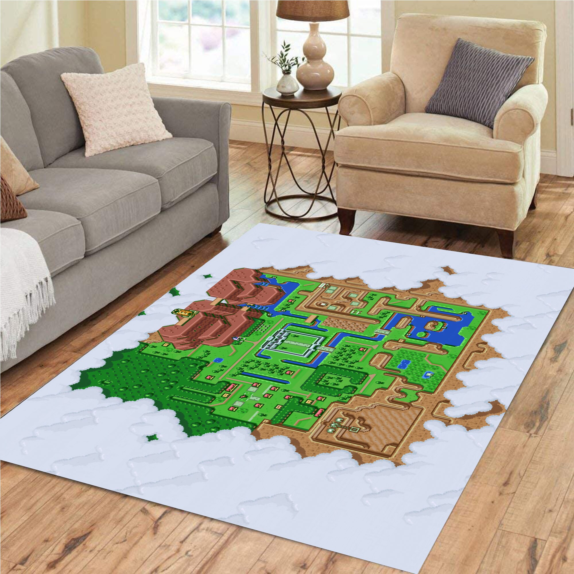 Map Of Legend Of Zelda Gaming Area Rug Map Zelda Carpet Etsy
