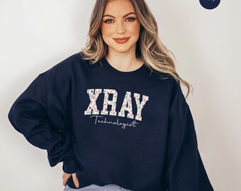 Floral Xray Tech Sweatshirt, Radiology Technologist Gift
