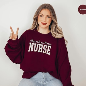 Floral Operating Room Nurse Sweatshirt, Operating Room Shirt, SICU Nurse Shirt, cute Nurse Crewneck, Surgery sweatshirt, Nursing Team Shirts