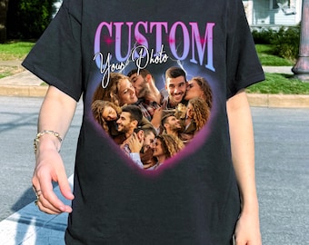 Custom Girlfriend Face Bootleg Rap Tee, Custom Boyfriend Vintage Graphic 90s Tshirt, Custom Photo Shirt, Custom your own bootleg shirt