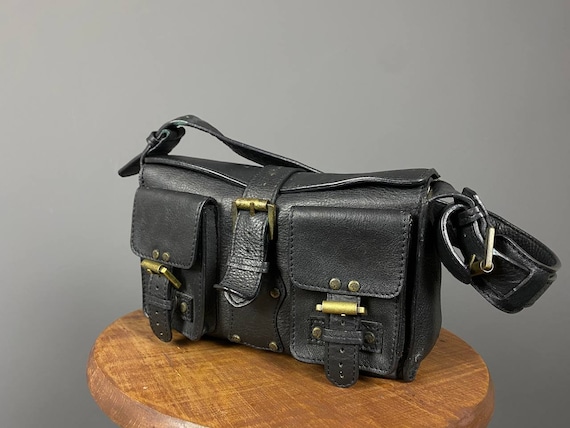 Vintage Mulberry Genuin Leather Black Multi-Pocket