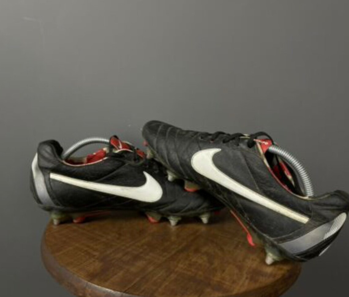 Nike Tempo Retro Soccer Boots Football Predator Black Red Size Etsy