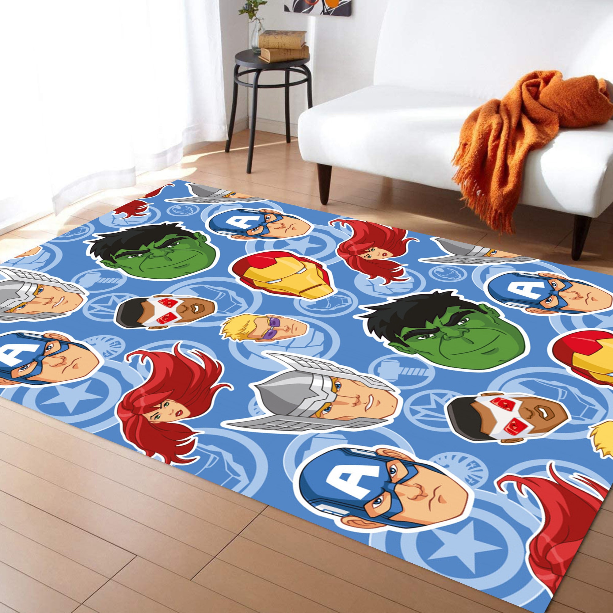 Marvel Avengers area rug Superhero carpet Marvel Avengers Etsy
