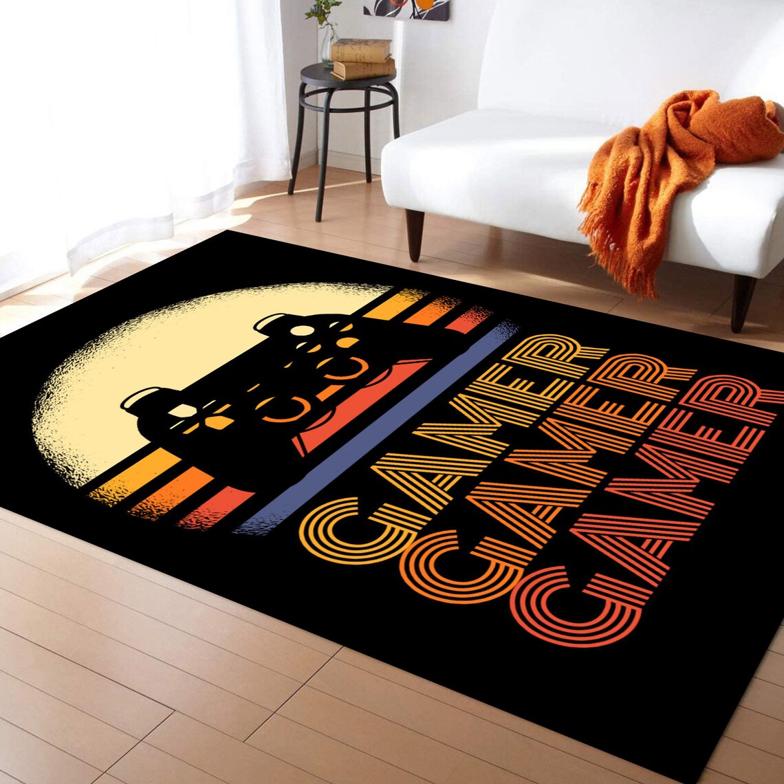 Retro Gamer 70s Area Rug Arcade game carpet Classic Gaming Etsy