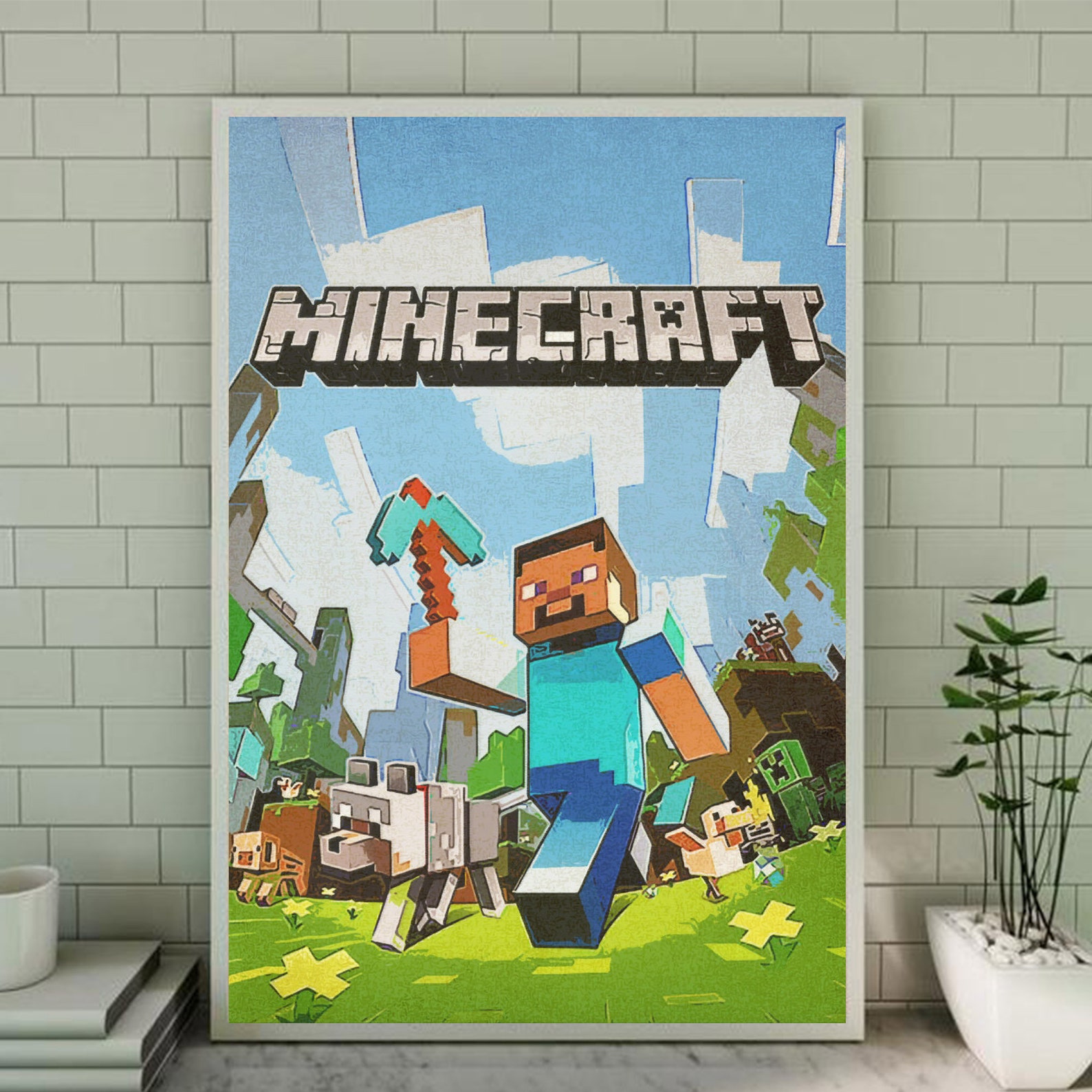 Minecraft Gaming Poster Nintendo Classic Game art Home Etsy
