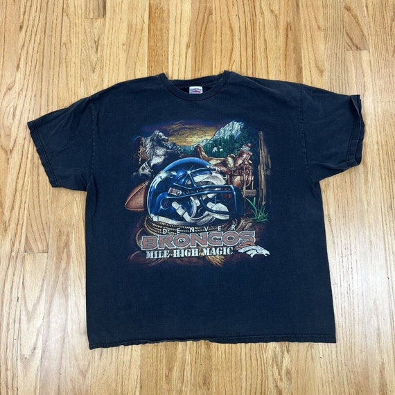 Vintage NFL Denver Broncos Mile High Magic T Shirt Black XL Sports Football Faded Etsy UK