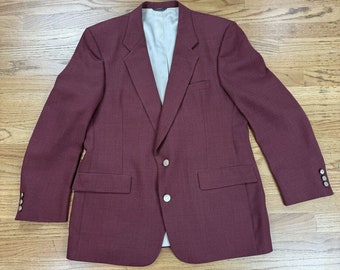 Vintage Christian Dior Monsieur Sport Coat Blazer Maroon Jacket