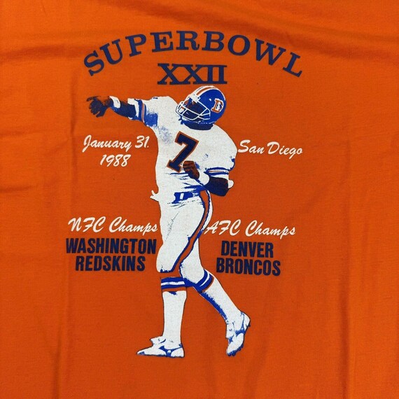 Vintage Denver Broncos NFL Super Bowl XXII 22 T S… - image 2