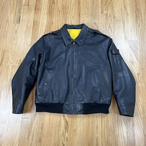 FRENCH CONNECTION Black Leather Jacket Men Size S Bomber Flight Aviator Motorcycle Racing Biker British Jacket Etsy Canada