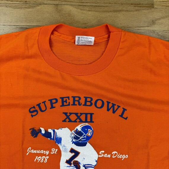 Vintage Denver Broncos NFL Super Bowl XXII 22 T S… - image 4