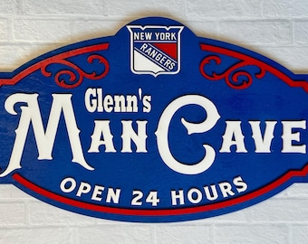 Cartello della caverna dell'uomo dei New York Rangers