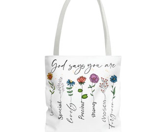 God Says Tote Bag (AOP)