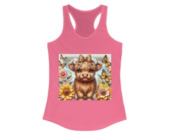 Girl Highland Cow Women's Ideal Racerback Tank