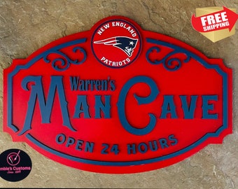 New England Patriots Man Cave Sign