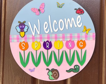 Welcome Spring Door Hanger