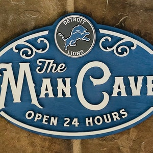 Detroit Lions Man Cave Sign