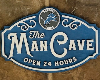 Detroit Lions Man Cave Sign