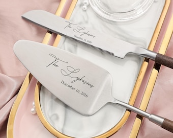 Engraved Cake Cutting Set, Cake Cutter Serving Set, Wedding Cake Set, Wedding Gift, Anniversary Keepsake, Wedding Gift For Bridal Shower