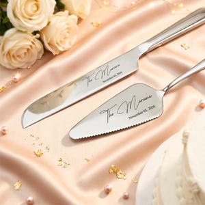 Engraved Cake Cutting Set, Cake Cutter Serving Set, Wedding Cake Set, Wedding Gift, Anniversary Keepsake, Wedding Gift For Bridal Shower
