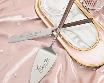 Cutsom Cake Cutting Serving, Wedding Cake Set, Engraved Knife Server, Birthday Gift, Anniversary Housewarming Keepsake, Wedding Gift