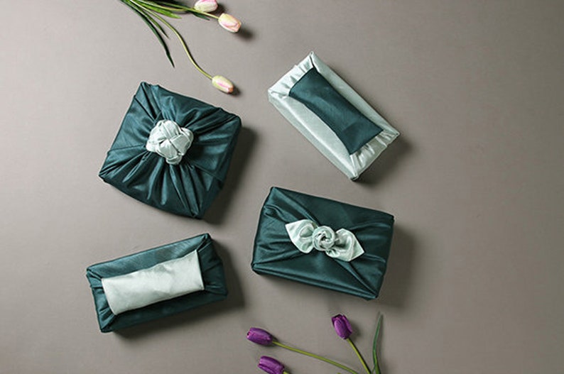 Fabric Gift Wrap Furoshiki Cloth Wrap No Furoshiki Wrap Premium Light Green /& Teal Bojagi Furoshiki Cloth 402 Ecofriendly Wrapping