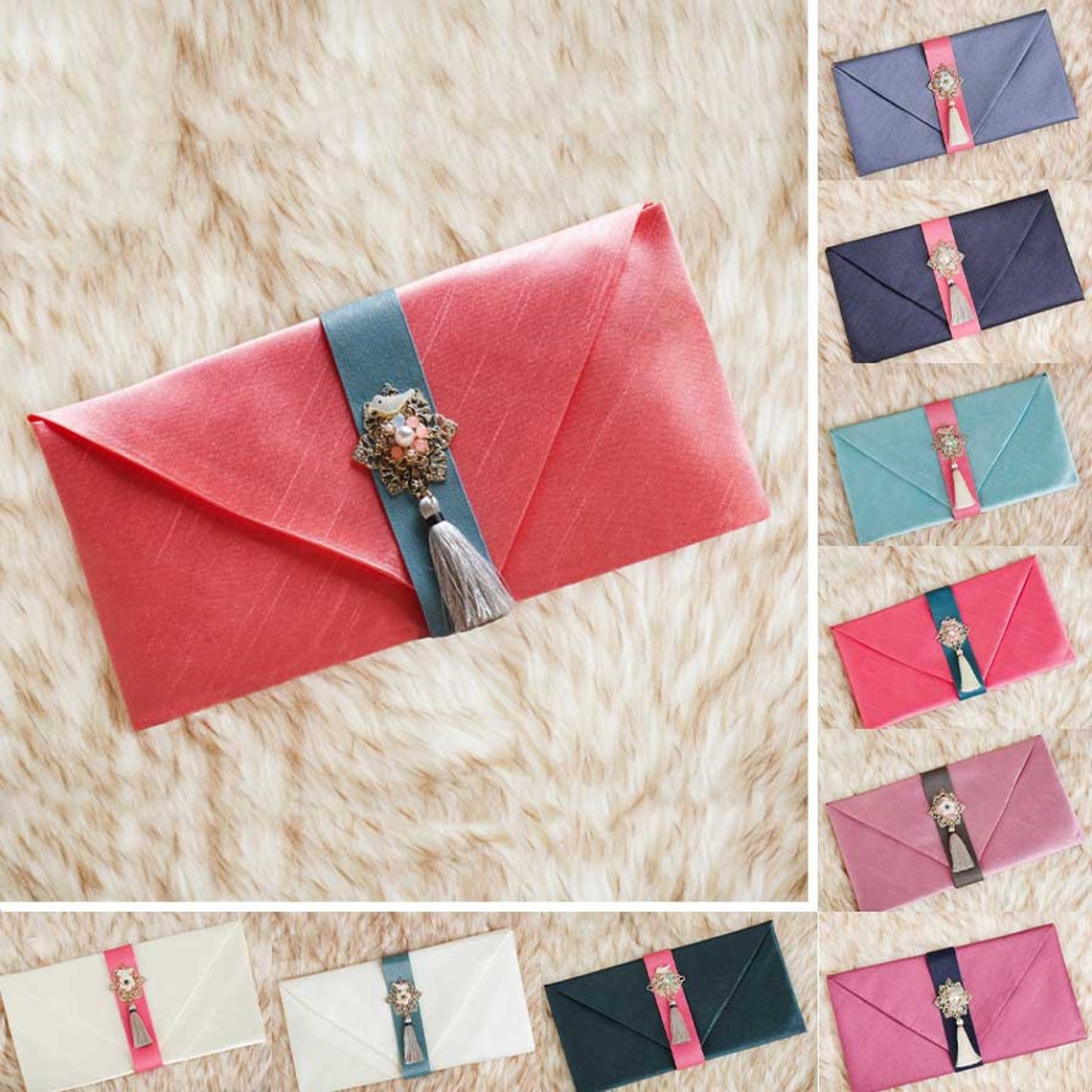 Tassel & Ornament Korean Money Envelope 10 Colors Bojagi Etsy