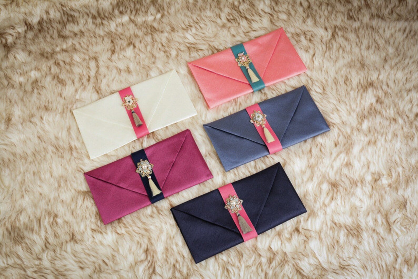 Tassel & Ornament Korean Money Envelope 10 Colors Bojagi Etsy