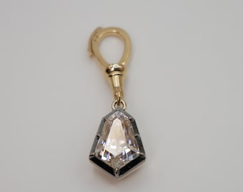 Georgian Victorian Ball Sphere Chain Kite Moissanite Pendant in 18K Gold
