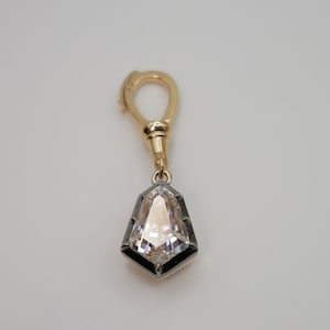 Georgian Victorian Ball Sphere Chain Kite Moissanite Pendant in 18K Gold