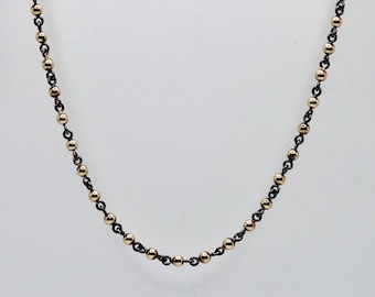 3 mm Georgian Victorian Art Deco Ball Sphere Chain Necklace