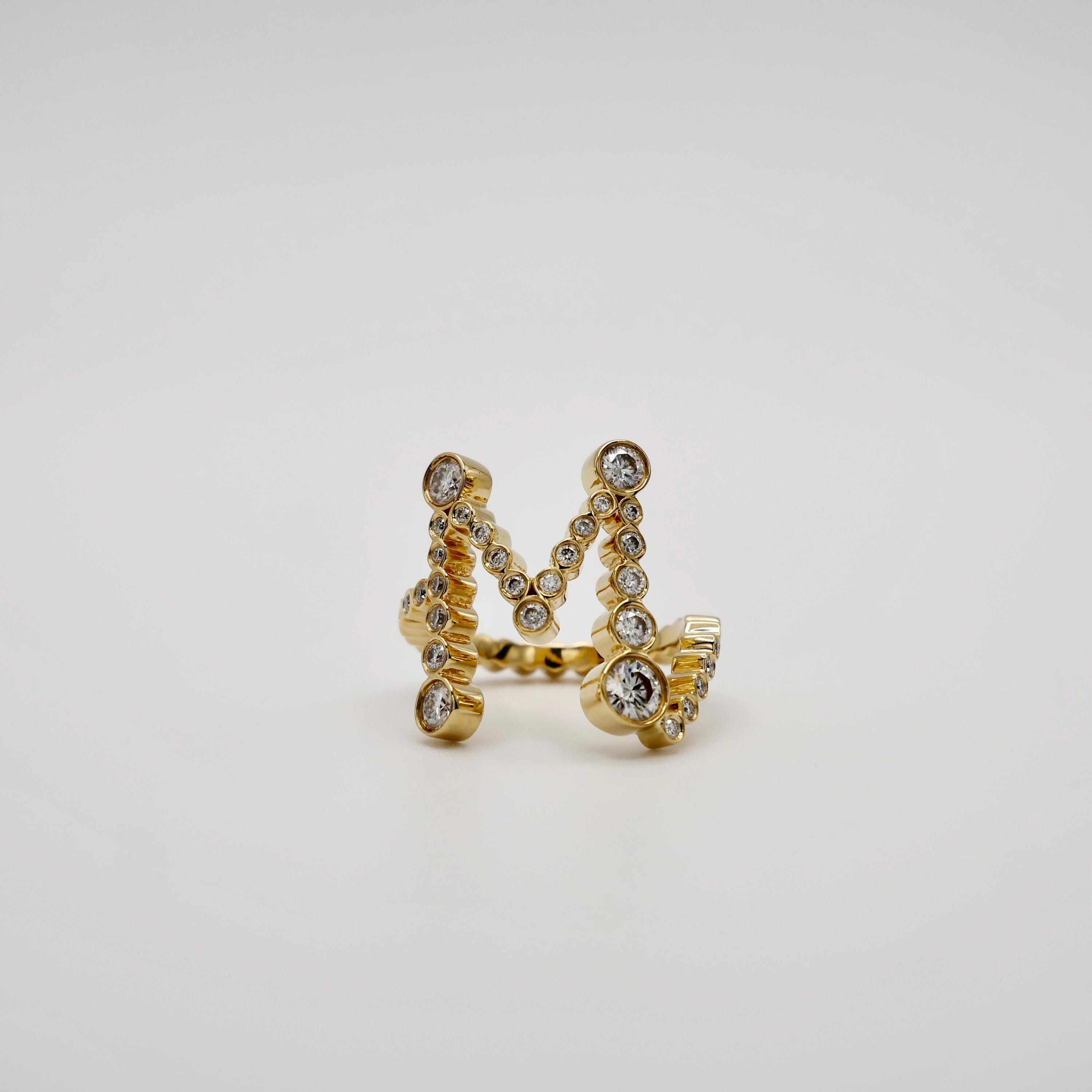 The 18K Alphabet Embrace Ring (I - P)