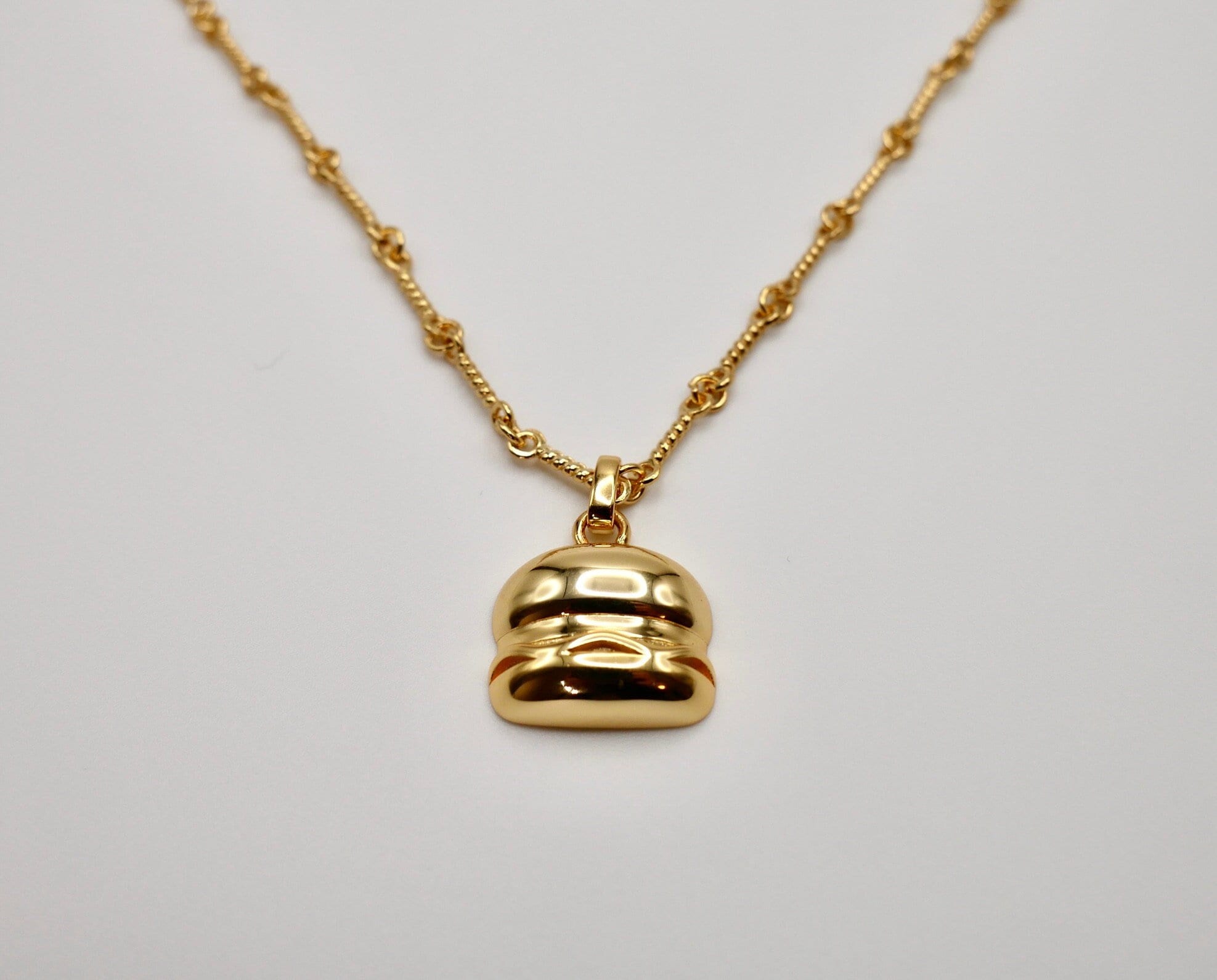 18K Gold Plated Hamburger or Veggie Burger Necklace With Chain - Etsy
