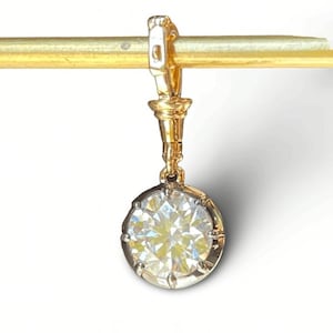 Georgian Victorian Ball Kette Rund Diamant Anhänger in 18K Rose Gold