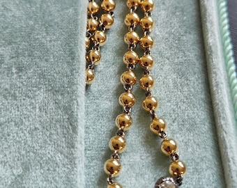 Collar de 16 pulgadas estilo georgiano victoriano art déco con cadena de bolas y moissanita de 0,25 ct.