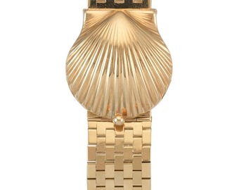 14K Yellow Gold Seashell or Shell Concealed Vintage/Antique Inspired Watch