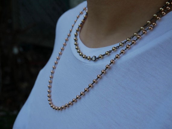 4 Mm Georgian Victorian Art Deco Ball Sphere Chain Necklace - Etsy