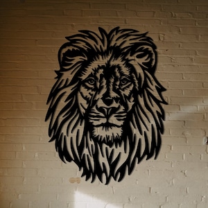 Lion Head Metal Wall Art, Metal Wall Sign, Metal Wall Hangings, Office Wall Art, Geometric Wall Art, Animal Wall decor Minimalist Wall Art