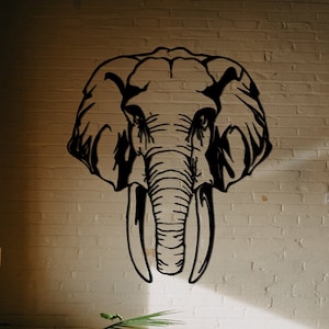 Metal Wall Art, Metal Elephant Decor, Home Office Living Room Decoration, Wildlife Lover Gift, Wall Hangings, Birds and Elephant Sign