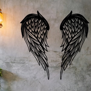 Metal Angel Wings Wall Art, Metal Wall Decor, Angel Wings Wall Decor, Large Metal Wall Art, Bedroom Wall Decor, Metal Art Wall Decor