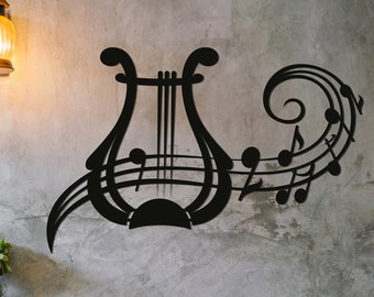 Music Time, Music Notes Wall Art, Metal Wall Decor, Music Decor, Living Room Decoration, Wall Hangings, Music Lover Gift