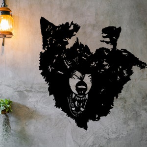 Metal Wall Art, Nature Decor, Metal Mountain Art, Metal Wolf & Mountain Wall Art, Wolf Wall Decor, Nature Wall Decor, Wildlife Wolf Art