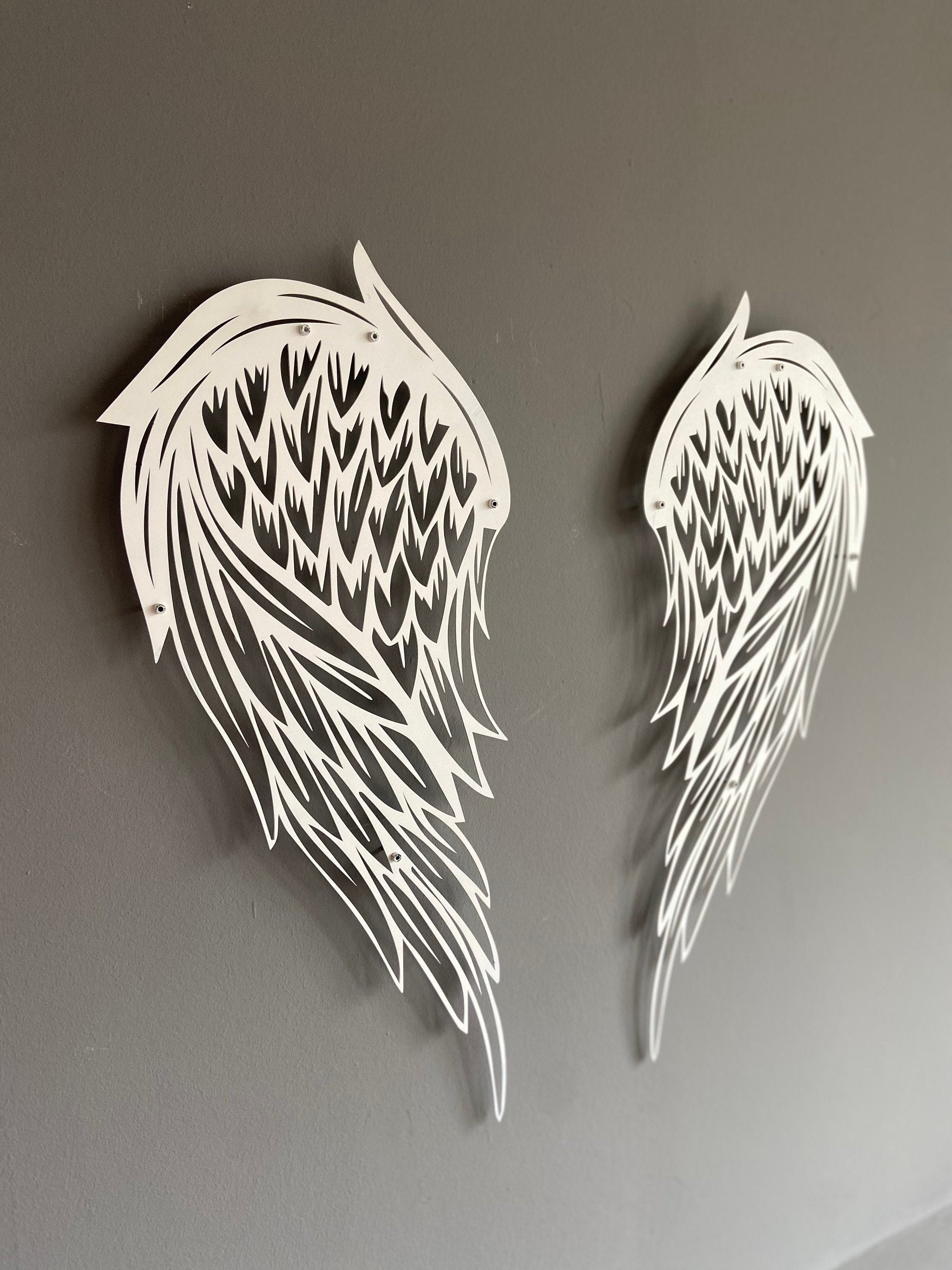 Metal Angel Wings Wall Art Metal Wall Decor Angel Wings Wall Etsy