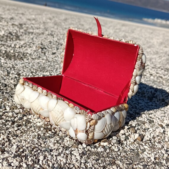 Seashell Trinket Box, Coastal Decor Memory Box Beach Decor Seashell Box ...