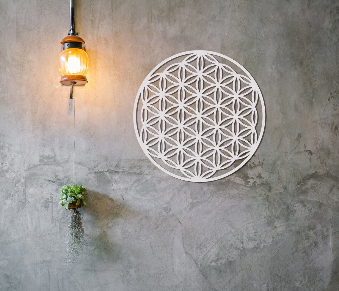 Blume des Lebens Metall Wandkunst Metall Wanddeko Schwarze - Etsy.de