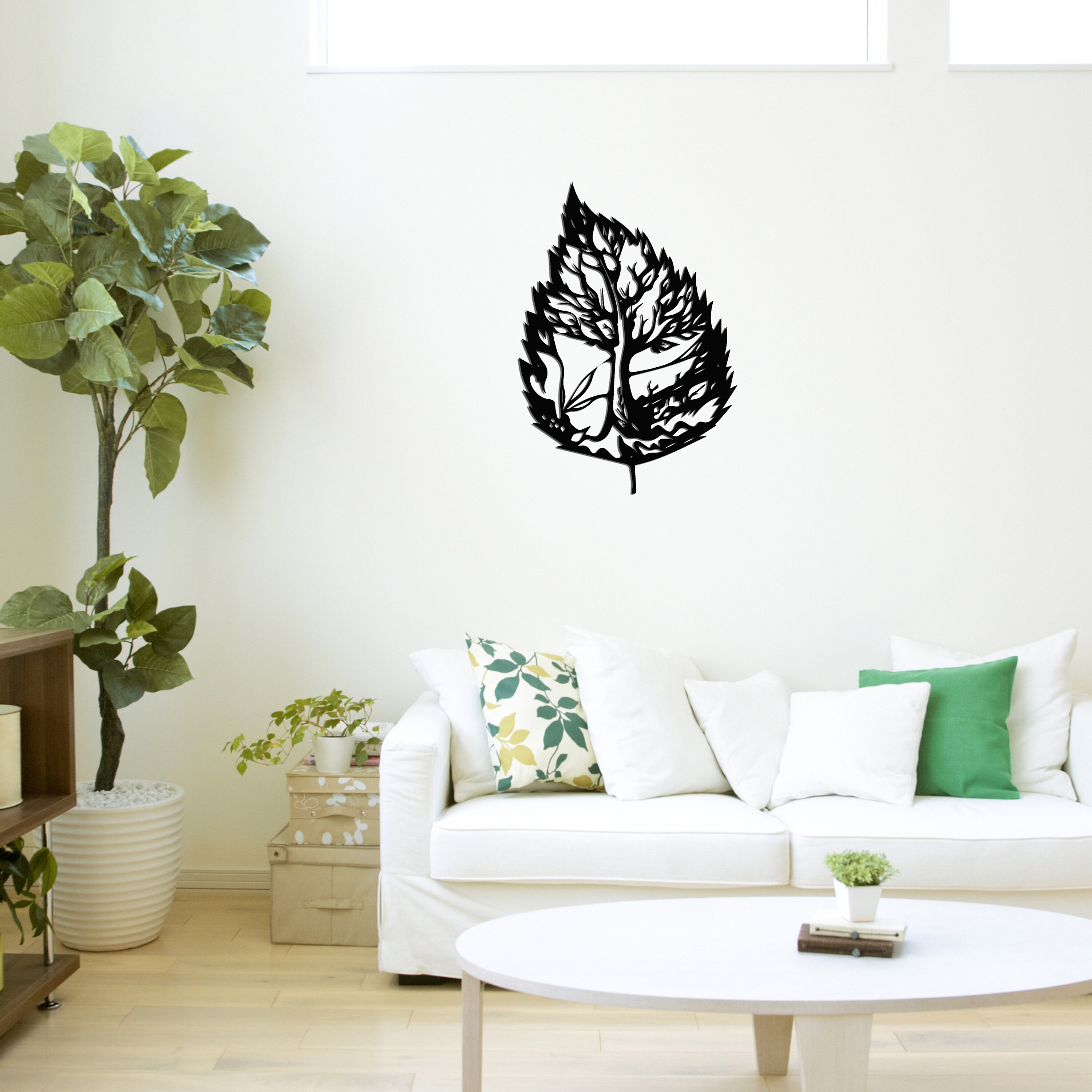 View of Metal Leaf Wall Art, Metal Wall Decor, Metal Wall Art, Unique Wall ...