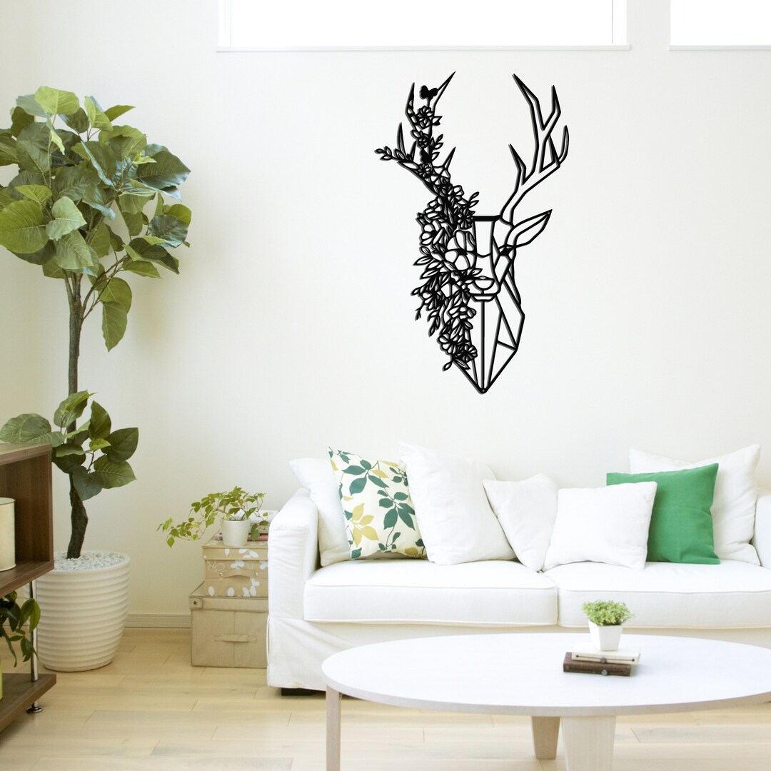 Tête de cerf Affiches Noir Blanc Animaux Art Prints Tableau Mural Toile