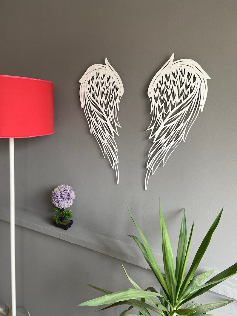 Metal Angel Wings Wall Art Metal Wall Decor Angel Wings Wall Etsy