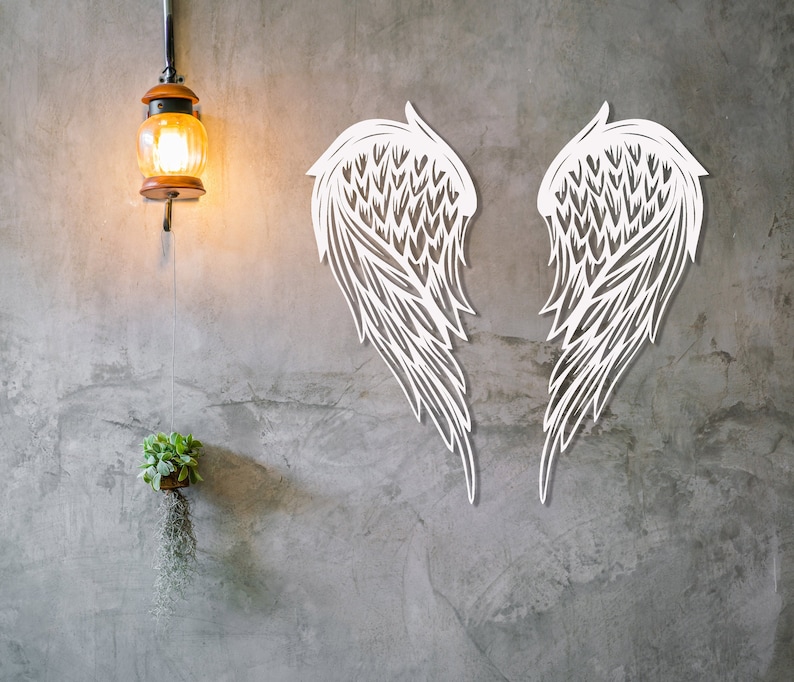 Metal Angel Wings Wall Art Metal Wall Decor Angel Wings Wall Etsy